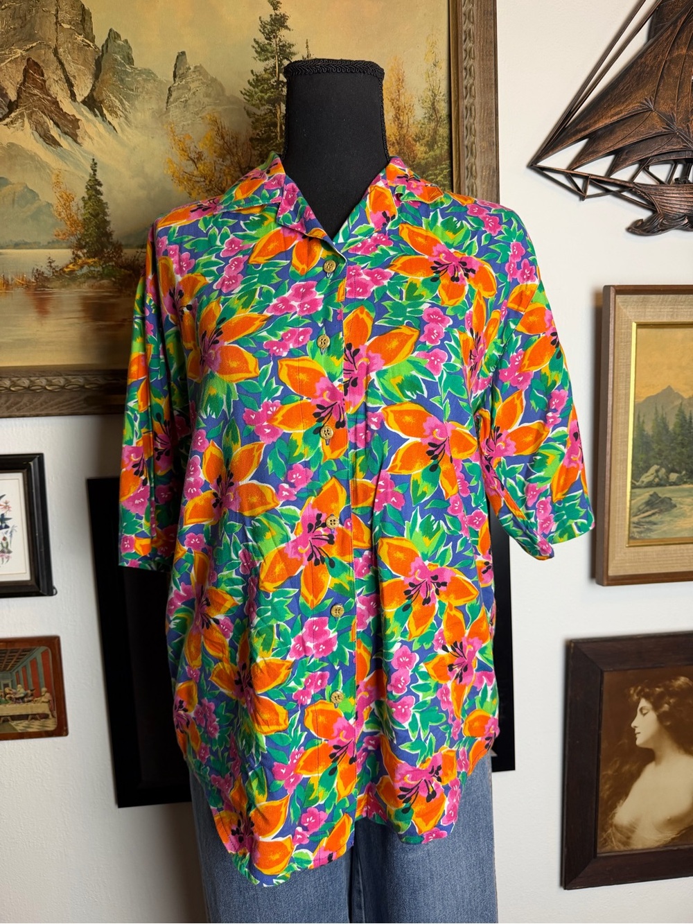 Vintage 80s-90s WOOLRICH Floral Blouse Women's - Picture 9 of 10
